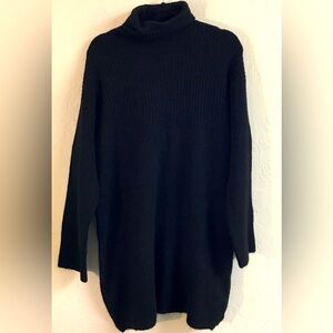 Topshop Soft Cozy Turtleneck Dress size 12 Black